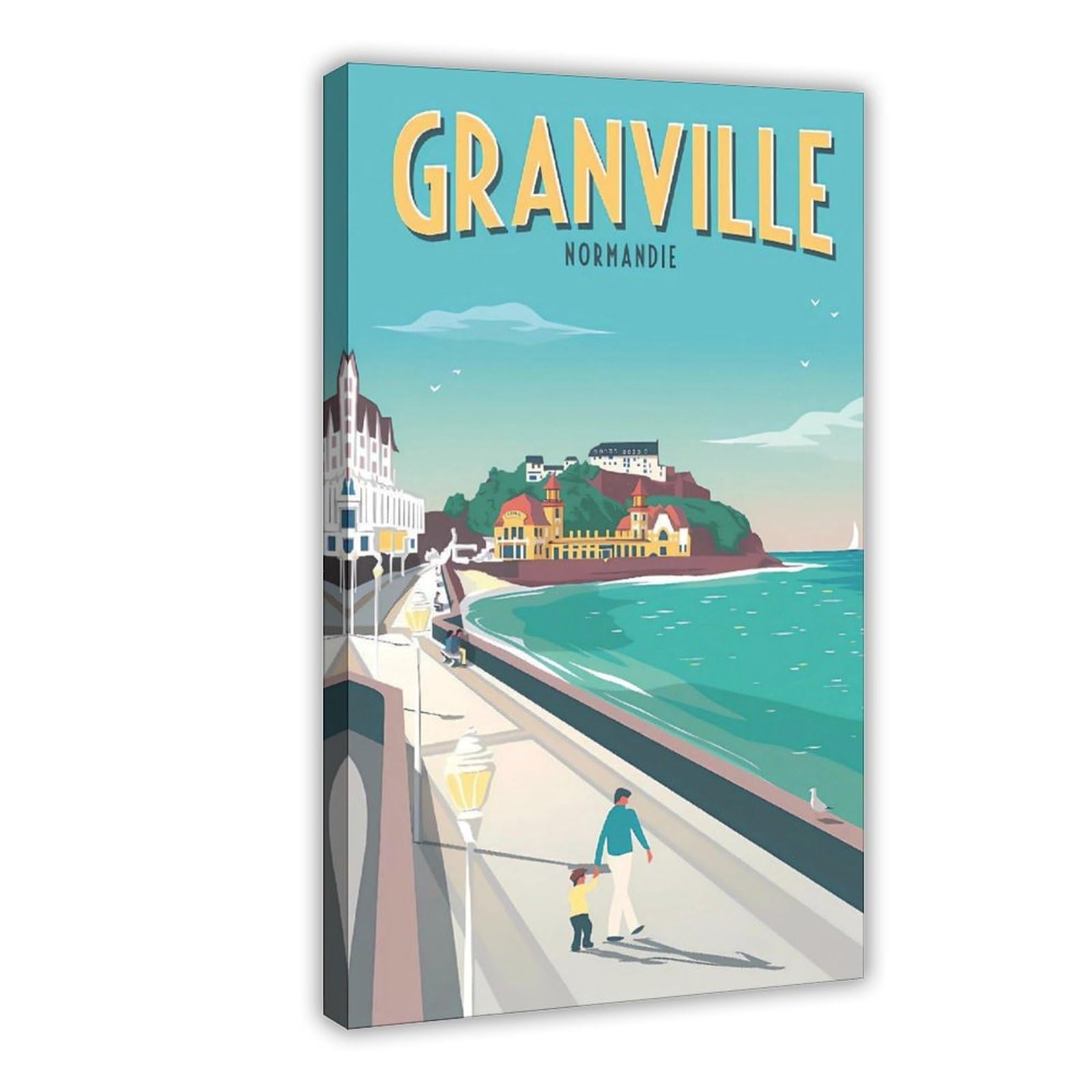 QNVJQKDSI Granville Travel Vintage Canvas Poster Bedroom Decor Landscape Office Room Decor Gift 24" L X 36" W