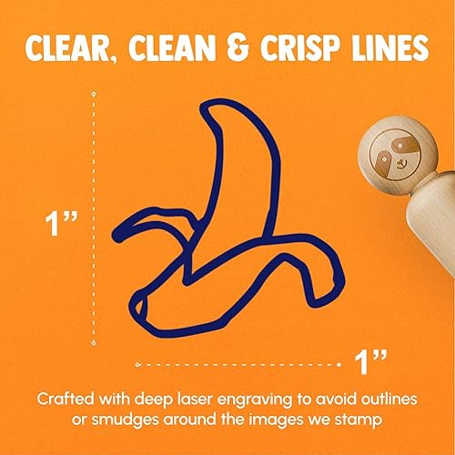 Miniatura 9 de Sello de goma con diseño de plátano pelado para sellar planificadores de manualidades, tamaño pequeño de 34 pulgadas