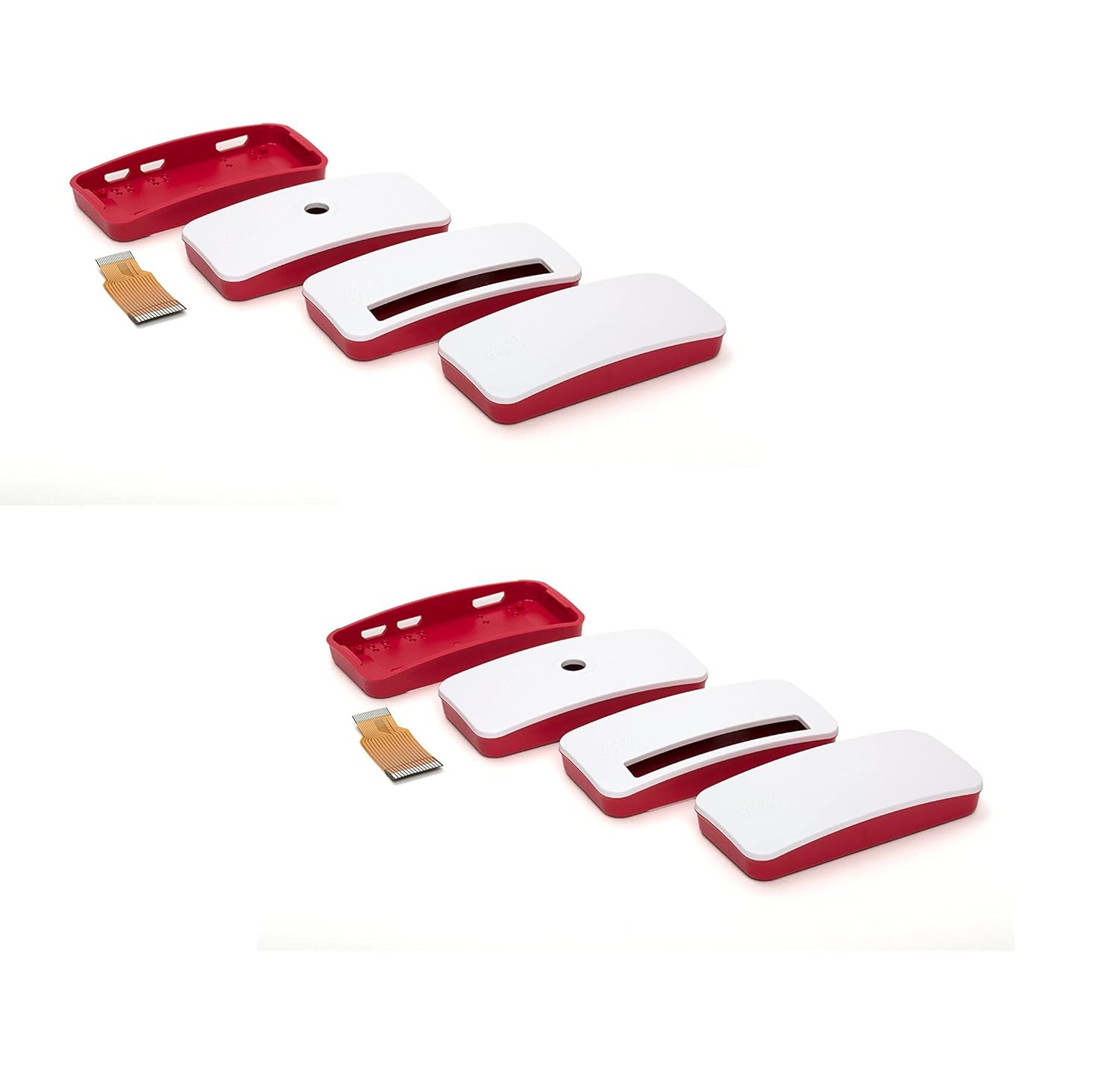 xcluma Red White Case Compatible ABS for Raspberry pi Zero case with Camera Cable (Pack of 2)