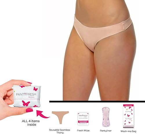 Miniatura 2 de Bragas On The Go Kit  Ropa interior sin costuras para mujer, mallas, toallitas y bolsa de lavandería, sin costuras, XL