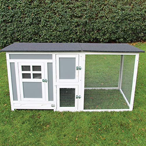 NYVI Hühnerstall Hilda - Winterfest Wetterfest Vollholz - Hühnerhaus mit Auslauf - Kleintierstall draußen - 161 x 80 x… – Bild 4
