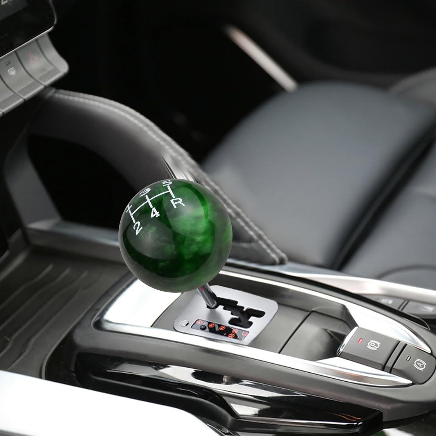 5 Speed Ball Shifter Knobs Racing Gear Lever Car Shift Stick Handle Replacement Fit Most Automatic Manual Vehicles, Dark Green