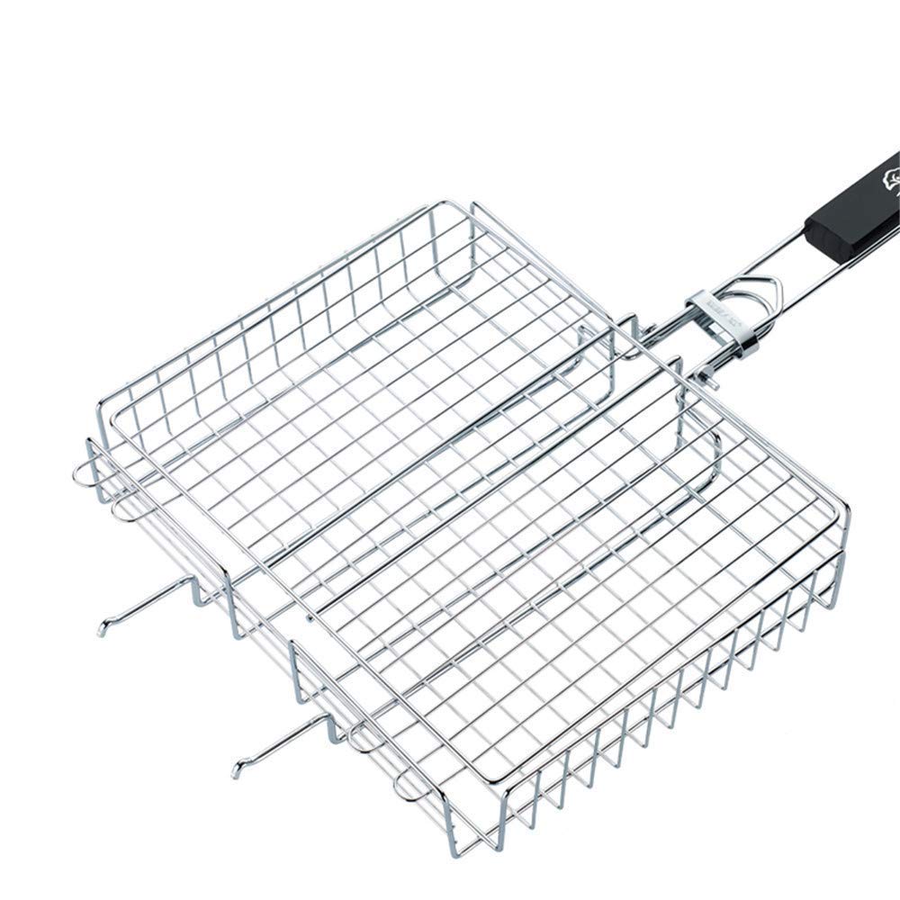 Cestello per griglia, Cestino per grigliate per Barbecue, Attrezzo per Barbecue Clip per Pesce alla griglia Pieghevole Apparecchi per Stecche per Esterni Clip per Pesce Portatile Rete Beat BBQ