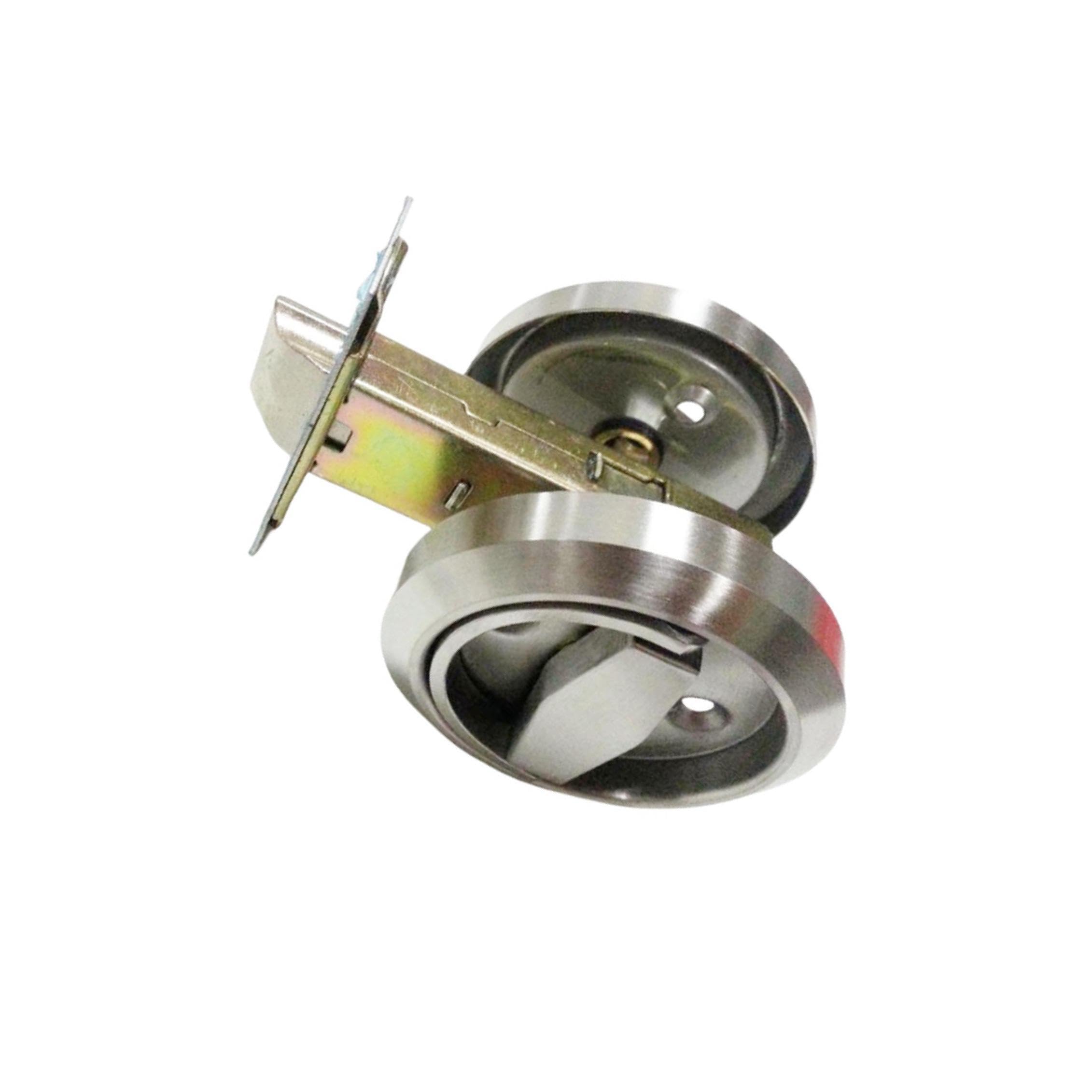 QIXCXAZ Versatile Round Knobs Rings Pulls Lock Stainless Steel Allows to Upgrade Outdoor Lock Accessories While Ensuring Performance Furniture Corridor, Silver, Double Sided
