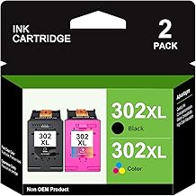 302XL Ink Cartridges Replacement for HP 302 XL 302 Black and Colour for HP Envy 4525 4520 4522 4524 4527 Officejet 3830 3831 3833 5230 Deskjet 2130 3630 3636 111 1 0 (2) pack