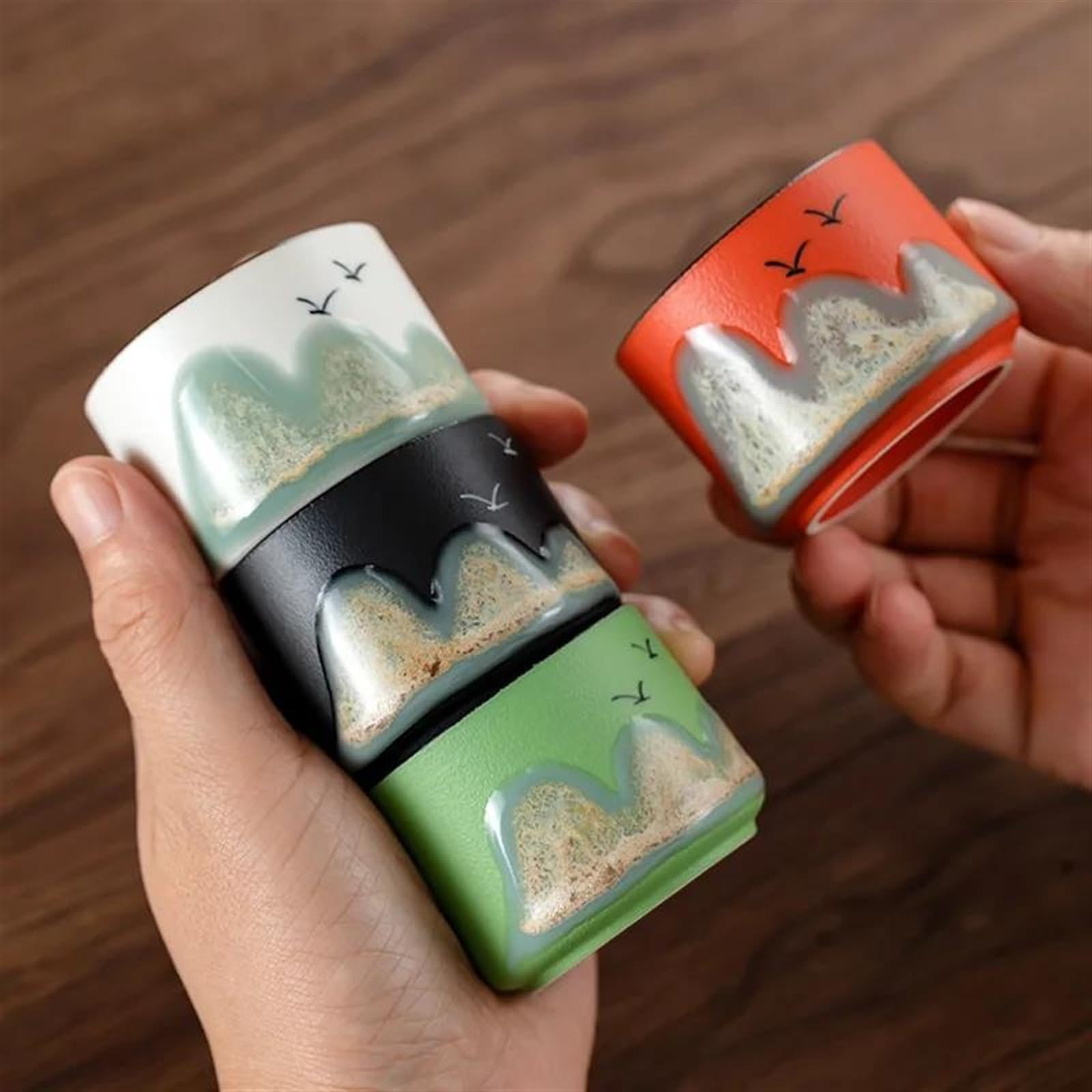 Teeservices, chinesische Teetasse, Festivalgeschenk, Teeservice, Einzeltasse, Weintasse, Keramik-Teeschale, Teeverkostung, Meistertasse, Geschenkbox, Handgeschenk, Reise-Teese(C)