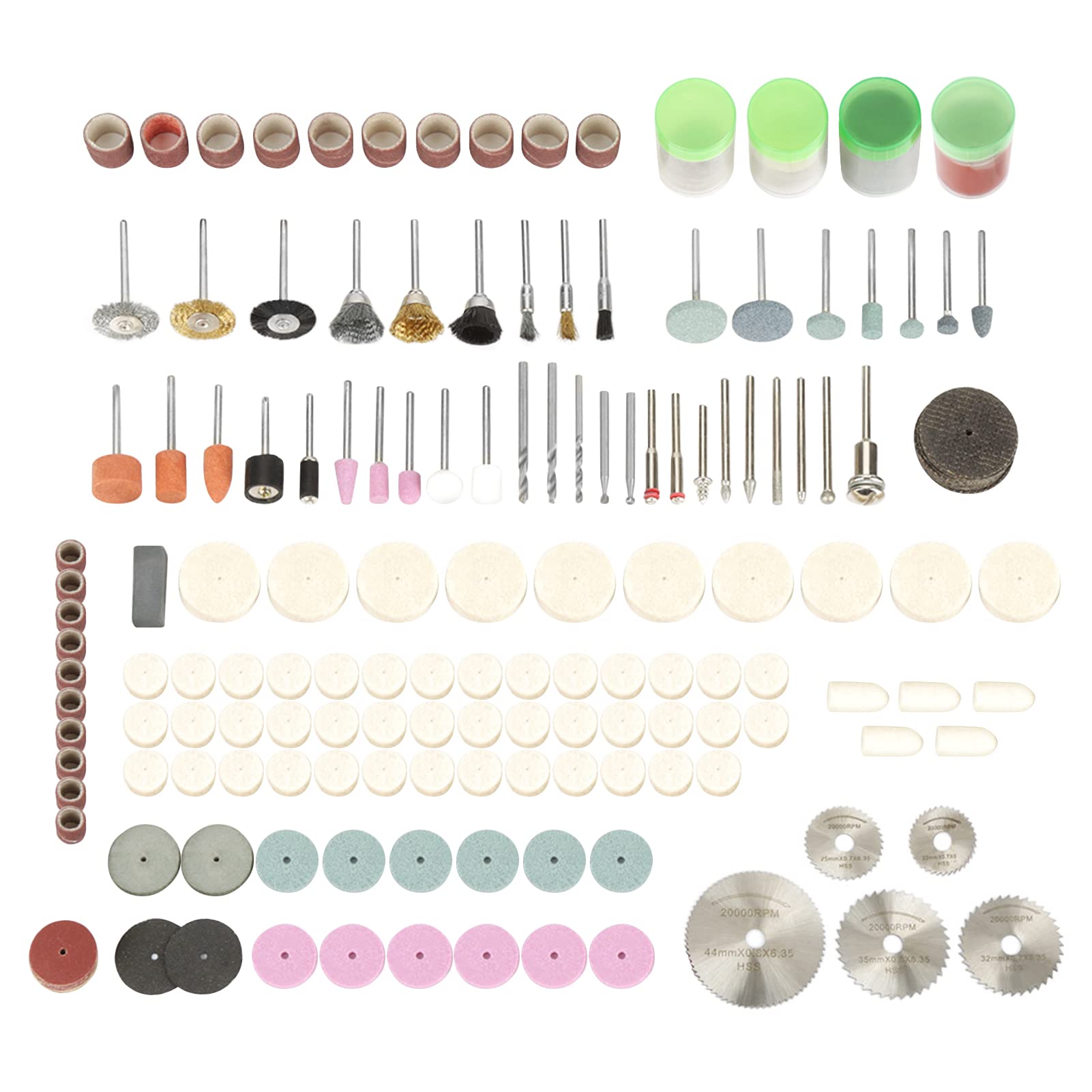 Kit di Accessori per Utensili Rotanti 242 Pcs con Kit Per Taglio, Smerigliatura, Levigatura, Affilatura, Intaglio e Lucidatura Con Codolo Universale 3,2 mm (1/8") Con Custodia