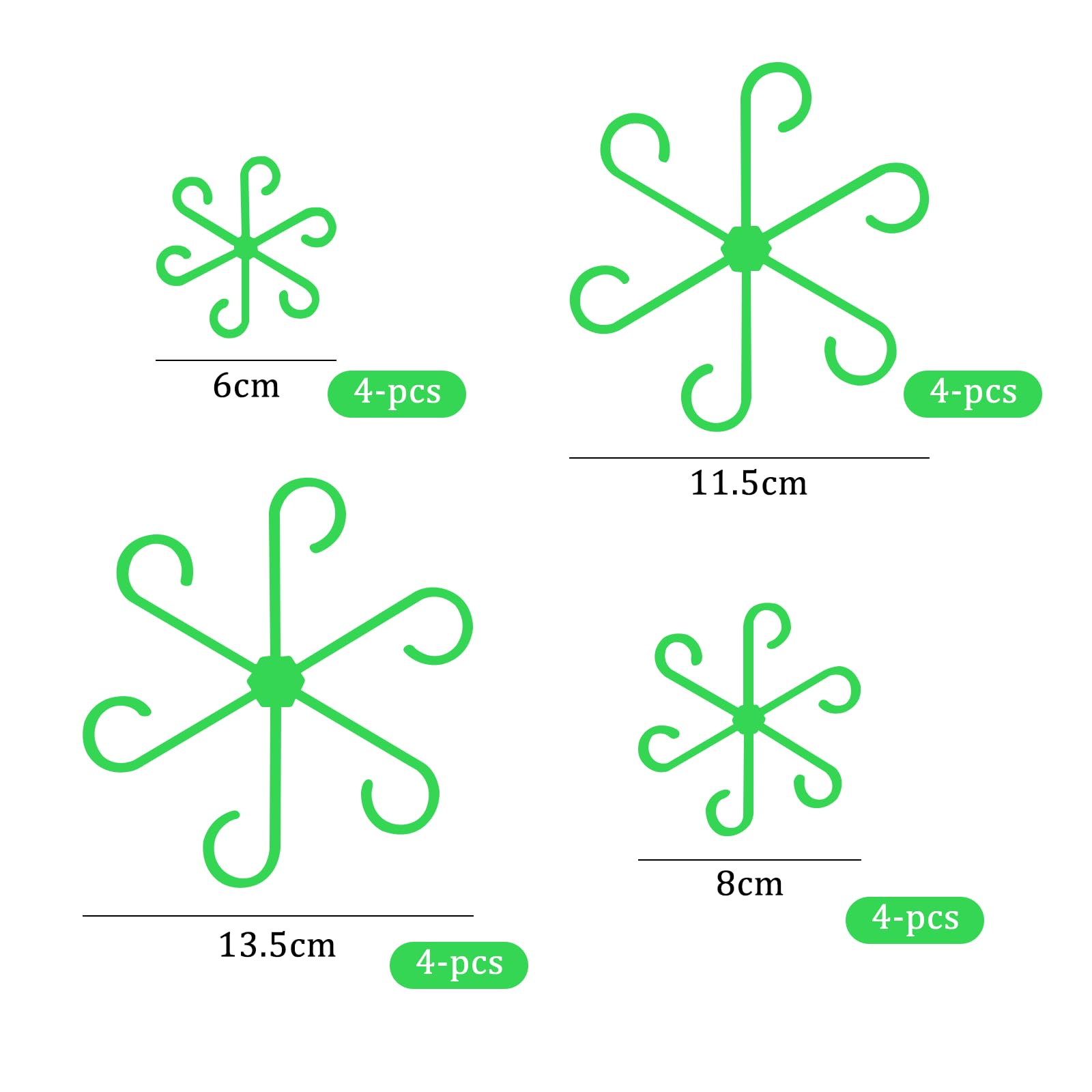BEELUKY Pack of 16 Plant Support Shrub Holders Plant Holders Plant Supports Garden Support Ring Plant Stem Holder Plant Clips to Support Monstera Trellis Alocasia Tomatoes (Green) - Image 2