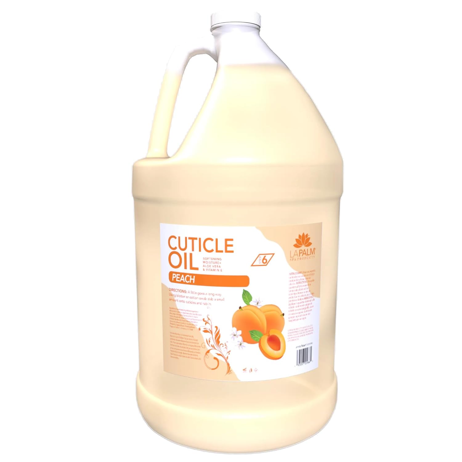 La Palm Cuticle Oil 1 Gallon – Peach Scent – Enriched with Aloe Vera & Vitamin E – Professional Nail & Skin Moisturizer for Salons & Spas