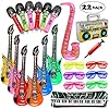 Lewo 22 stuks opblaasbare gitaarradio piano saxofoon microfoons shutter bril party rekwisieten opblaasbare instrumenten…