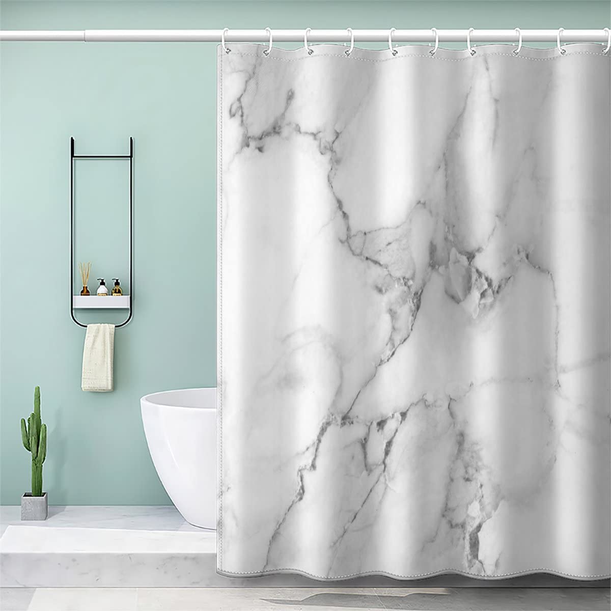 Vasena Color7 Shower Curtain Marble Abstract Art Bath Curtain 3D Printed Mould Proof Bath Curtains For Shower Polyester Shower Curtains 180X180 Cm