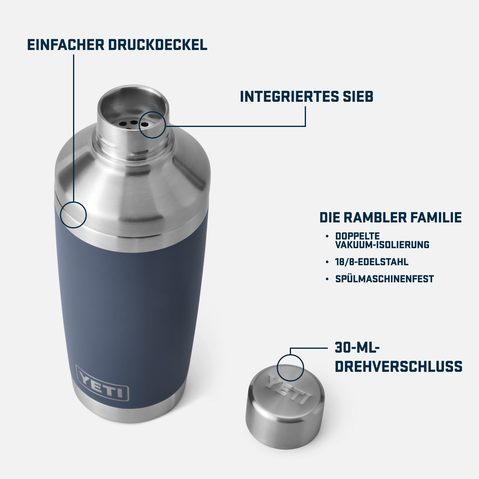 YETI Rambler Cocktail Shaker, Key Lime, 20 oz (591 ml)