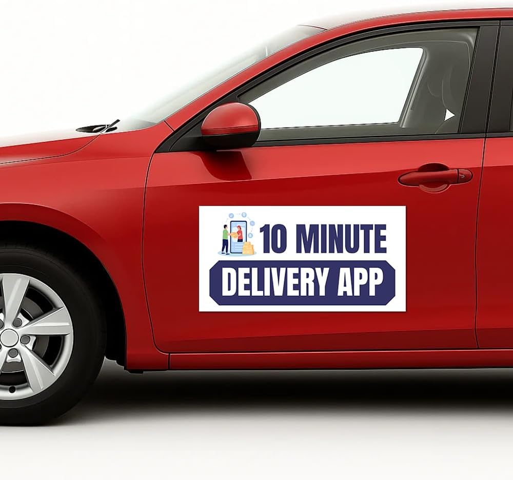 Walmarrt Deliivery Driver Car Magnet Sign by DC | Flexible Car Magnetic Sheets with Adhesive Backing | 10"x20" Bumper Magnet Sticker for Vehicles, Trucks & Advertising Signs | 2 PC | Made in USA