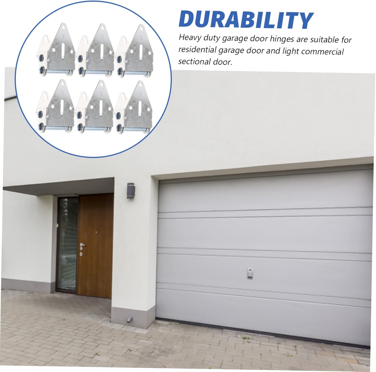 POPETPOP 6-Pack Garage Door Hinges Replacement for Commercial and Residential Use Sturdy Steel Construction Easy Installation Compatible Garage Door Models