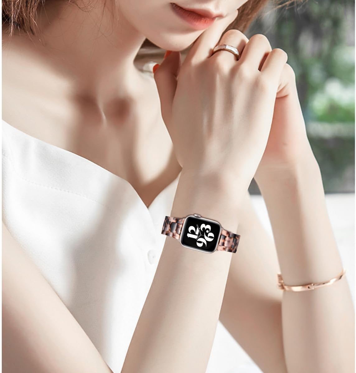 Bestig Resin Band Compatible with Apple Watch Bands for Women 49mm 46mm 45mm 44mm 42mm(Series 1 2 3), Lightweight Waterproof Strap for iWatch Series 11 10 9 8 7 6 5 4 3 2 1 SE Ultra Men - Image 6