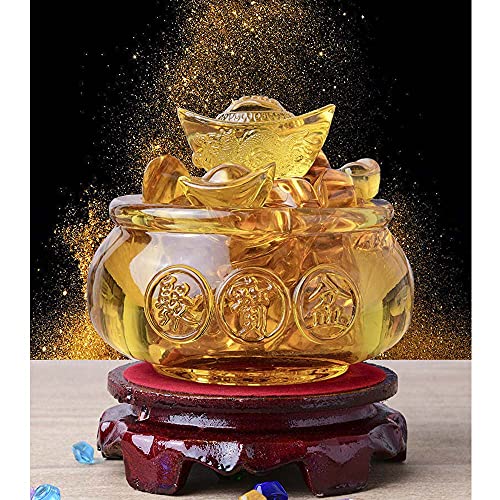 聚寶盆 元寶 黄水晶 シトリン 置物 富と幸運 元宝 風水置物 縁起物 インテリア 金運祈願 開運 商売繁盛祈願 風水 パワーストーン 福運 お守り お礼 新年 贈り物 プレゼント (12cm)