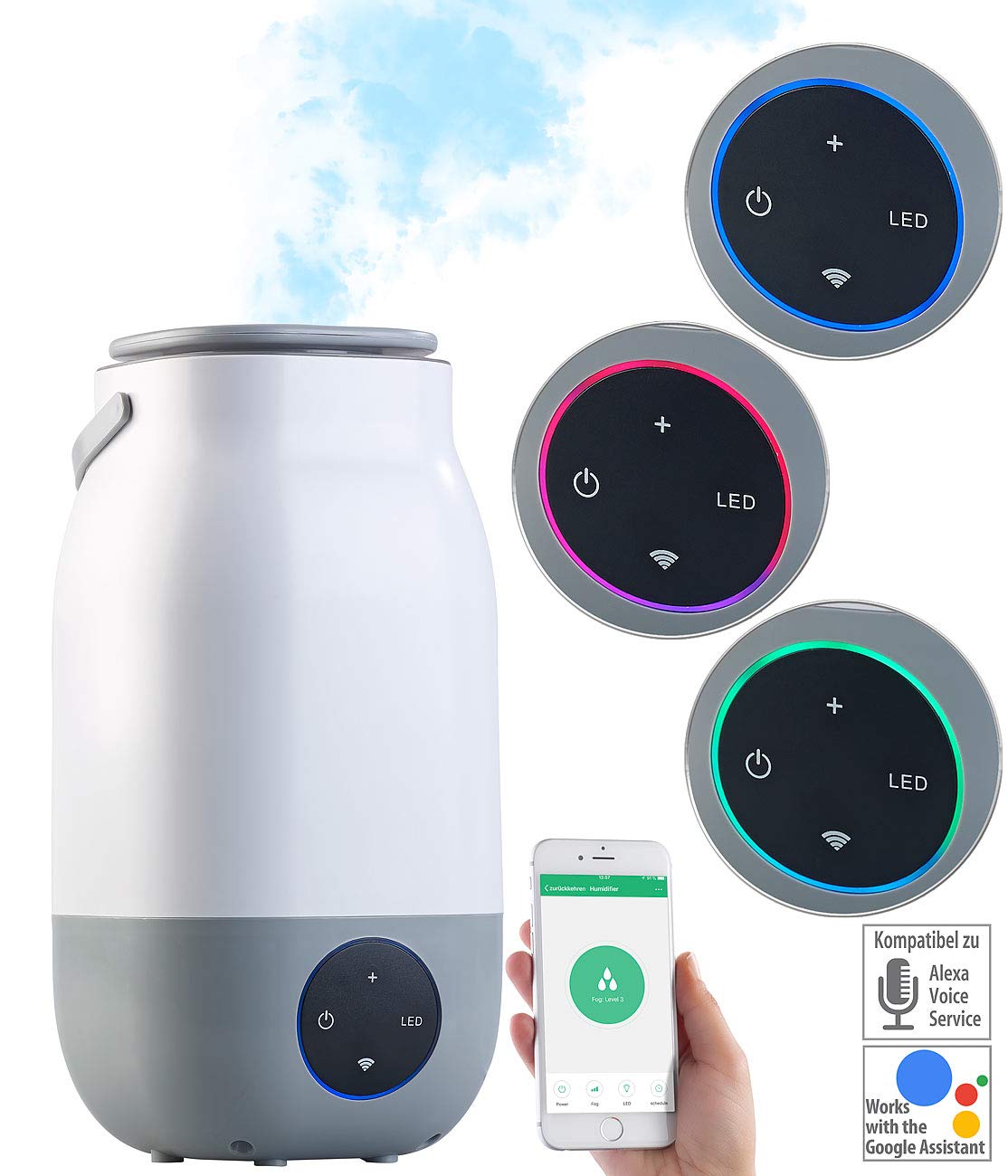newgen medicals Humidificateur d'air à ultrasons compatible commandes vocales LBF-3...