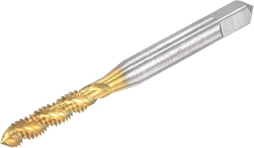 uxcell Grifo roscado de flauta espiral 8-32 UNC, HSS (acero de alta velocidad) chapado en titanio rosca 3 flautas herramienta de roscado H2