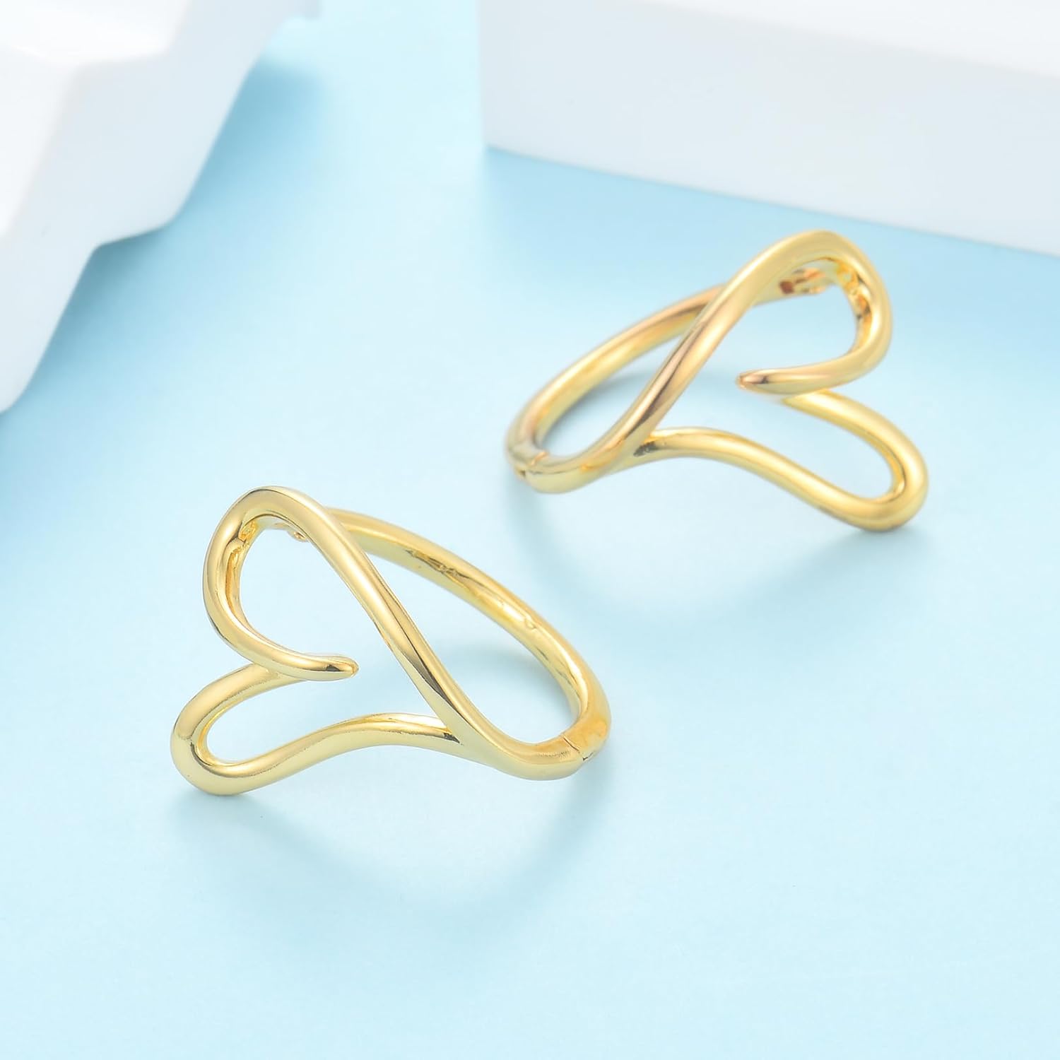 CERSLIMO Gold Heart Huggie Earrings for Women - Hypoallergenic 14K Gold Plated Heart Big Hoop Earrings Jewelry Gifts for Her Birthday Christmas - Image 4
