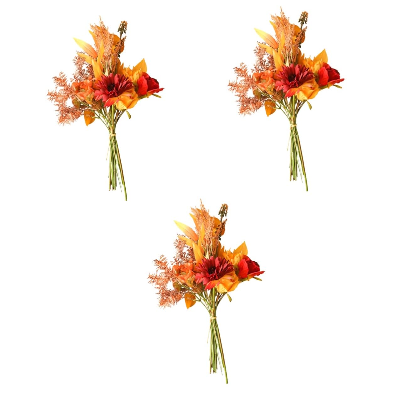 Alipis 3 Pezzi mazzo decorazioni casa funlicht bouquet autunnale decorativo decorazioni floreali autunnali fiori artificiali decorazione casa bouquet di ringraziamento artificiale stoffa
