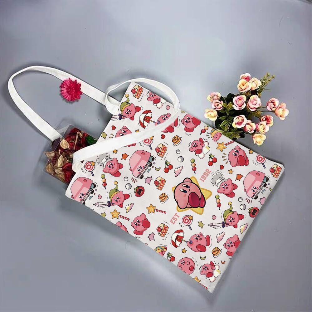 TGBJE Anime Themed Inspired Tote Bag Pink Animation Character Merch Video Game Character Gift Cartoon Lover Shoulder Bag - Image 6