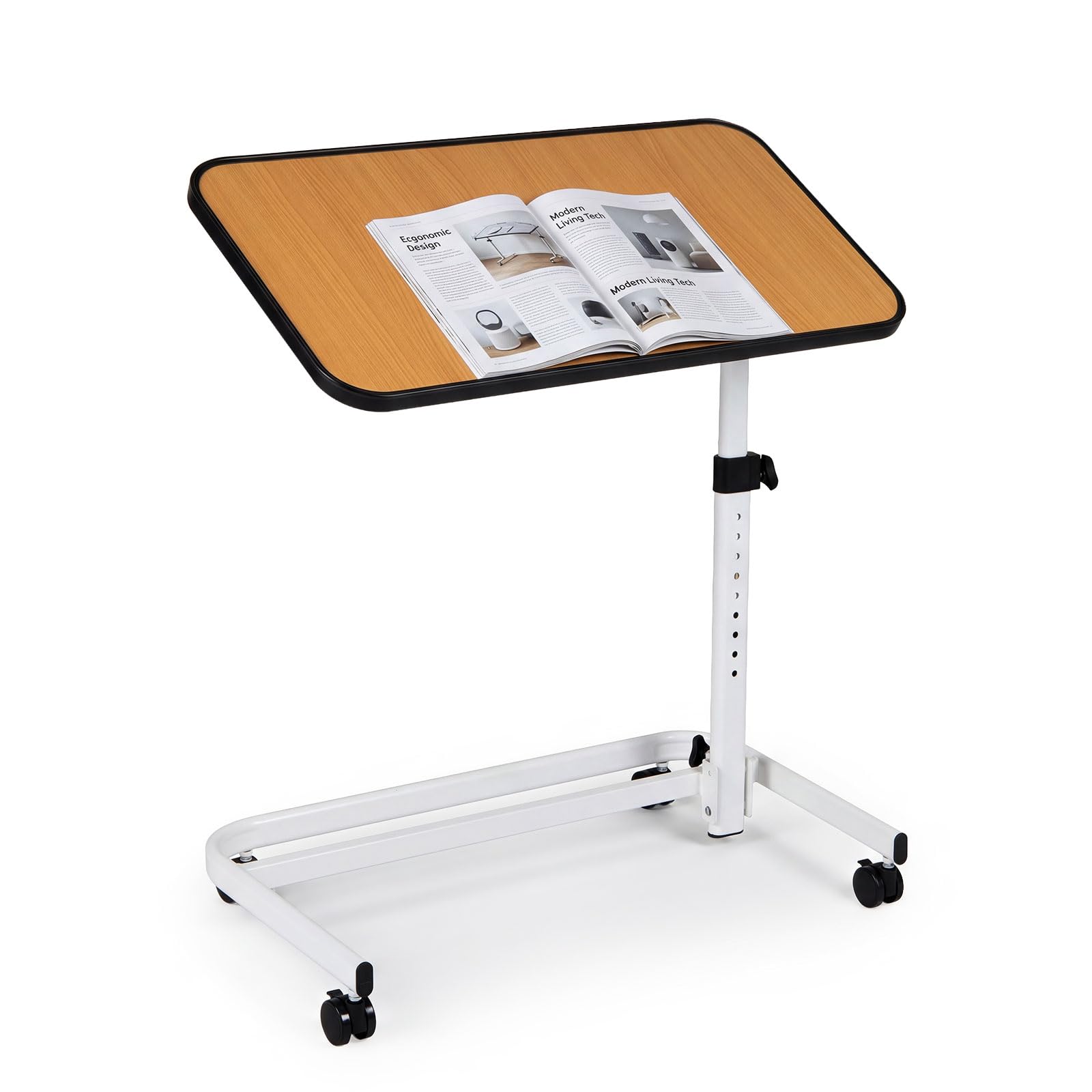 COSTWAY Tavolino Serviletto, Tavolino da Letto e Divano con Ruote (Naturale)
