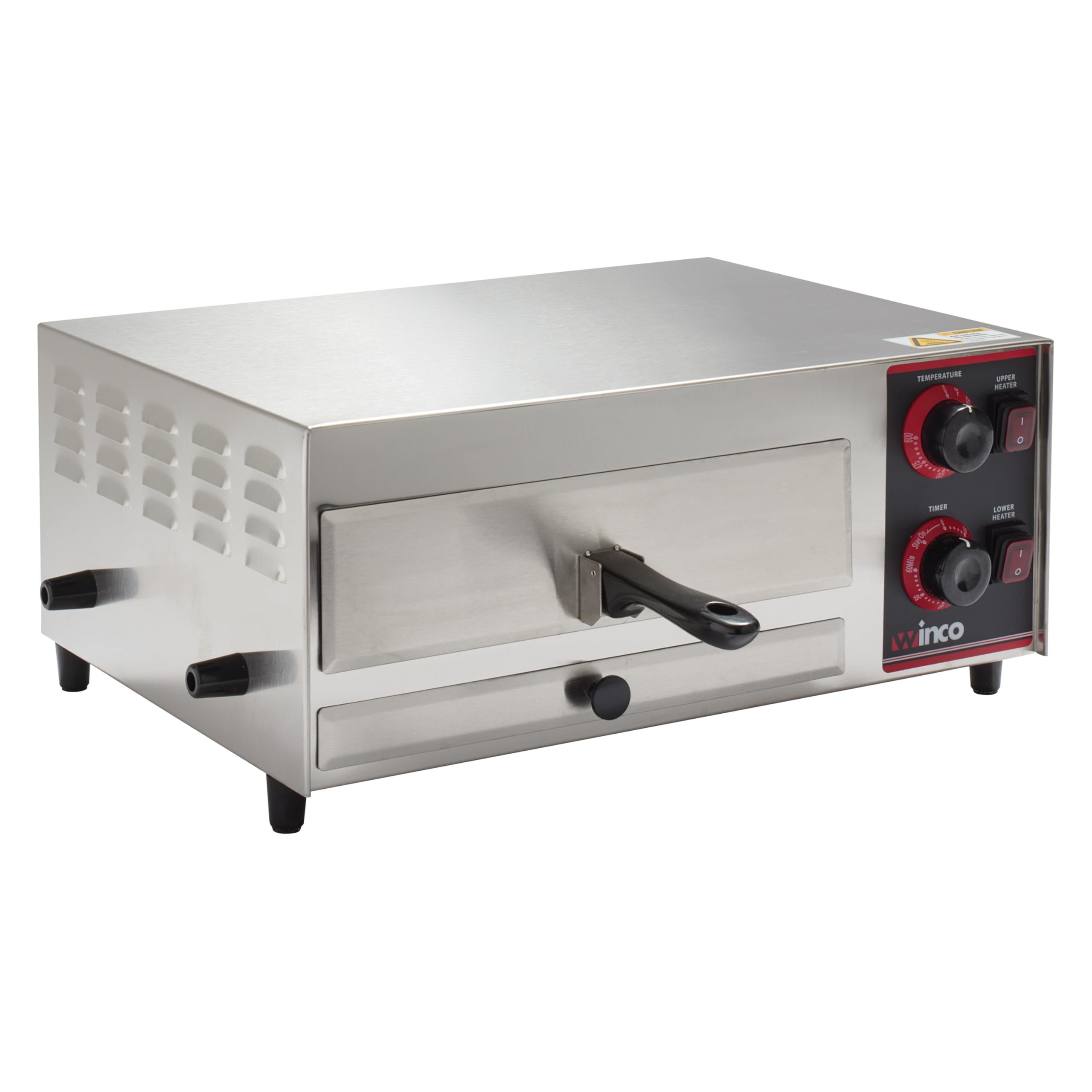Winco Electric Commercial-Grade Pizza Oven | Dual heating elements ensure even baking 60 minute timer with bell alert Great for Roasting Reheating and Foodservice product thumbnail 2