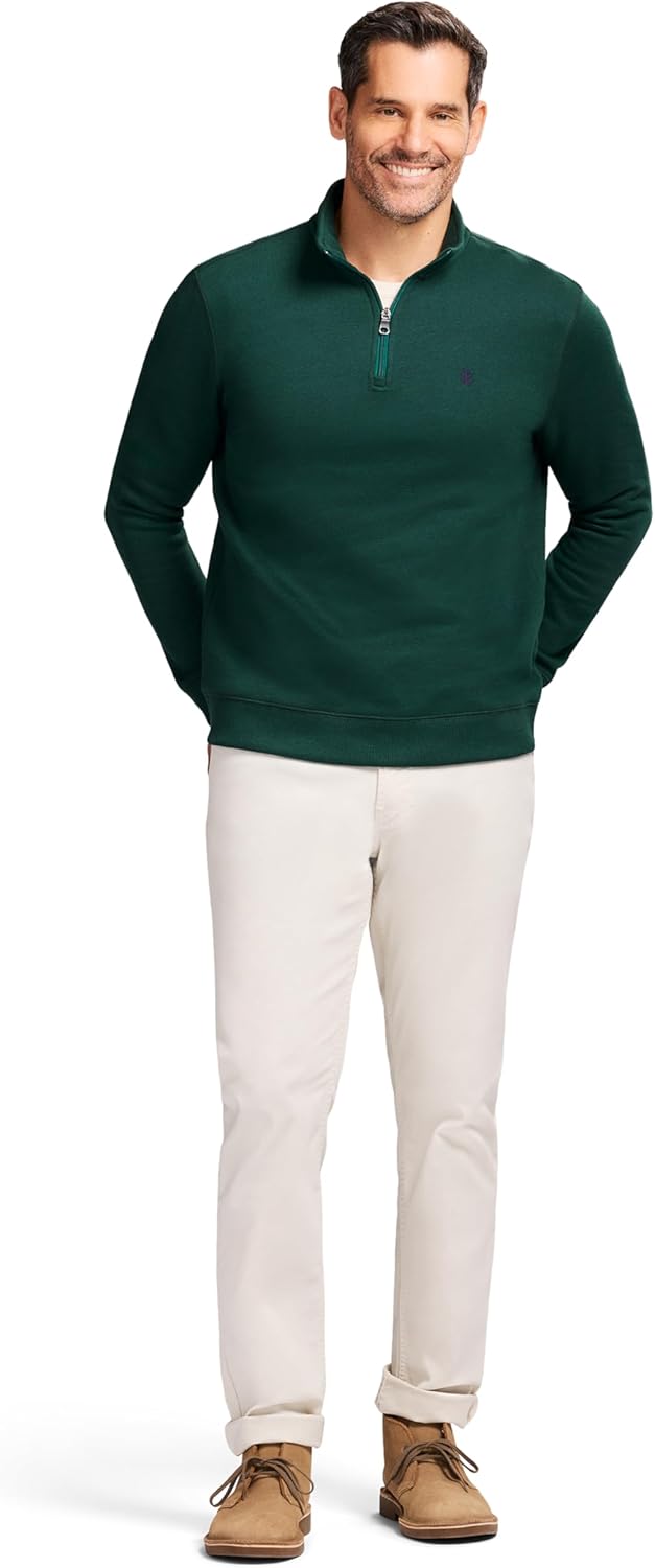 IZOD Men's Advantage Performance Quarter Zip Fleece Pullover Sweatshirt