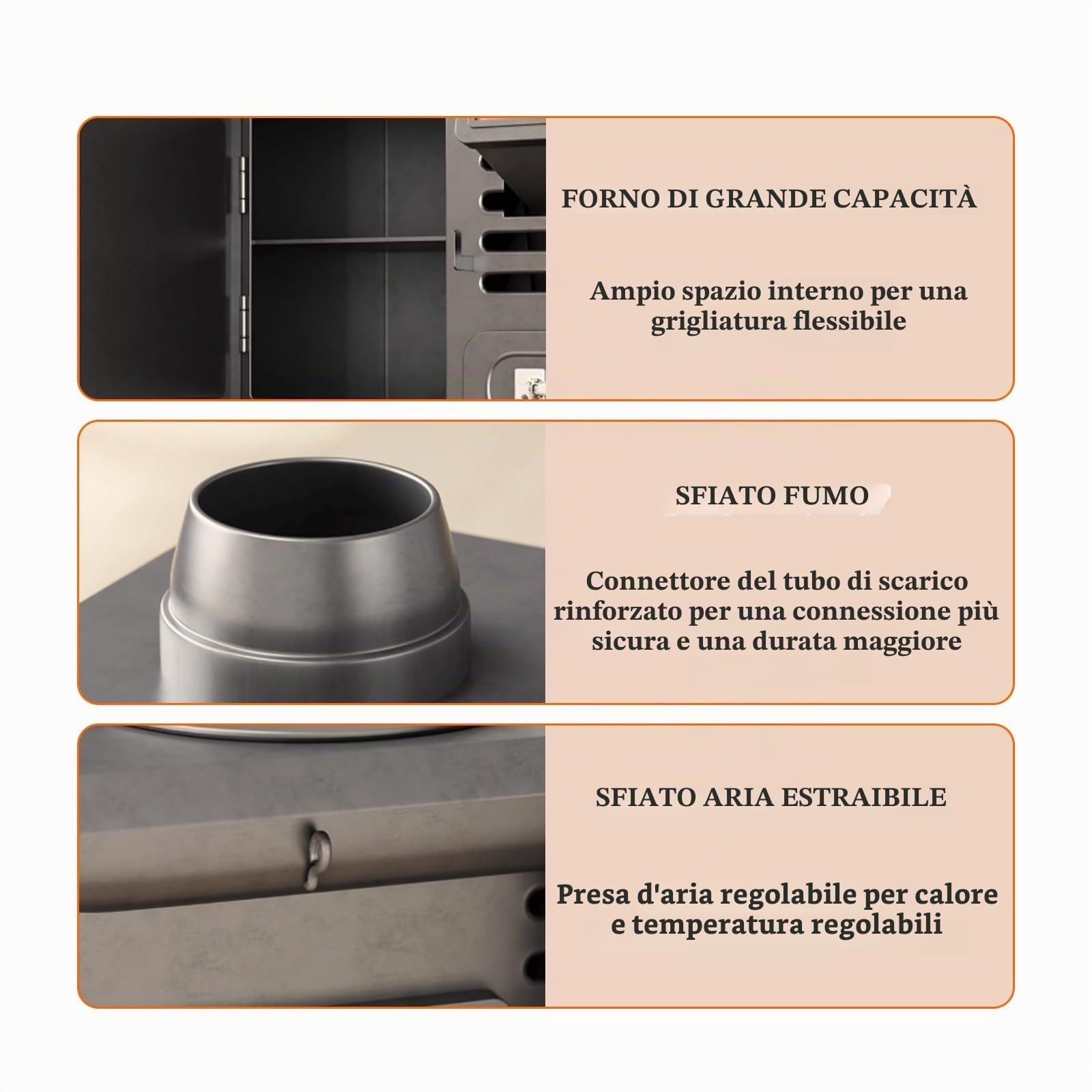 Stufa A Pellet, Stufa A Legna For Interni Con Fori Di Dissipazione Del Calore Allargati, Combustibili Solidi Multipli For Cucinare, Campeggio, Cottura Al Forno