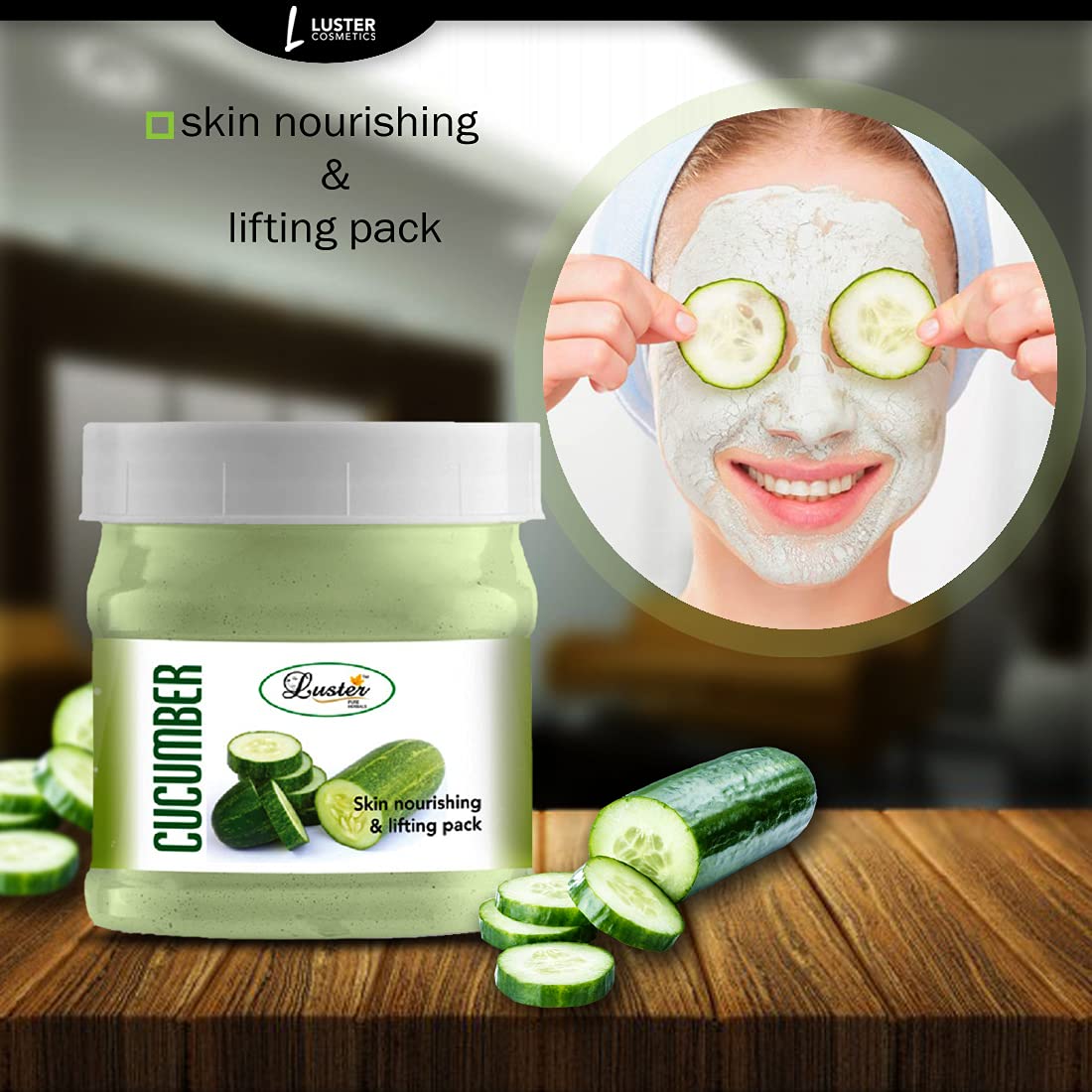 Luster Cucumber Facial Kit | Helps Hydrate & Moisturize Skin | Scrub | Cream | Gel | Face Pack | Cucumber Facial Kit | Paraben Free - 500ml (Pack of 4) 4