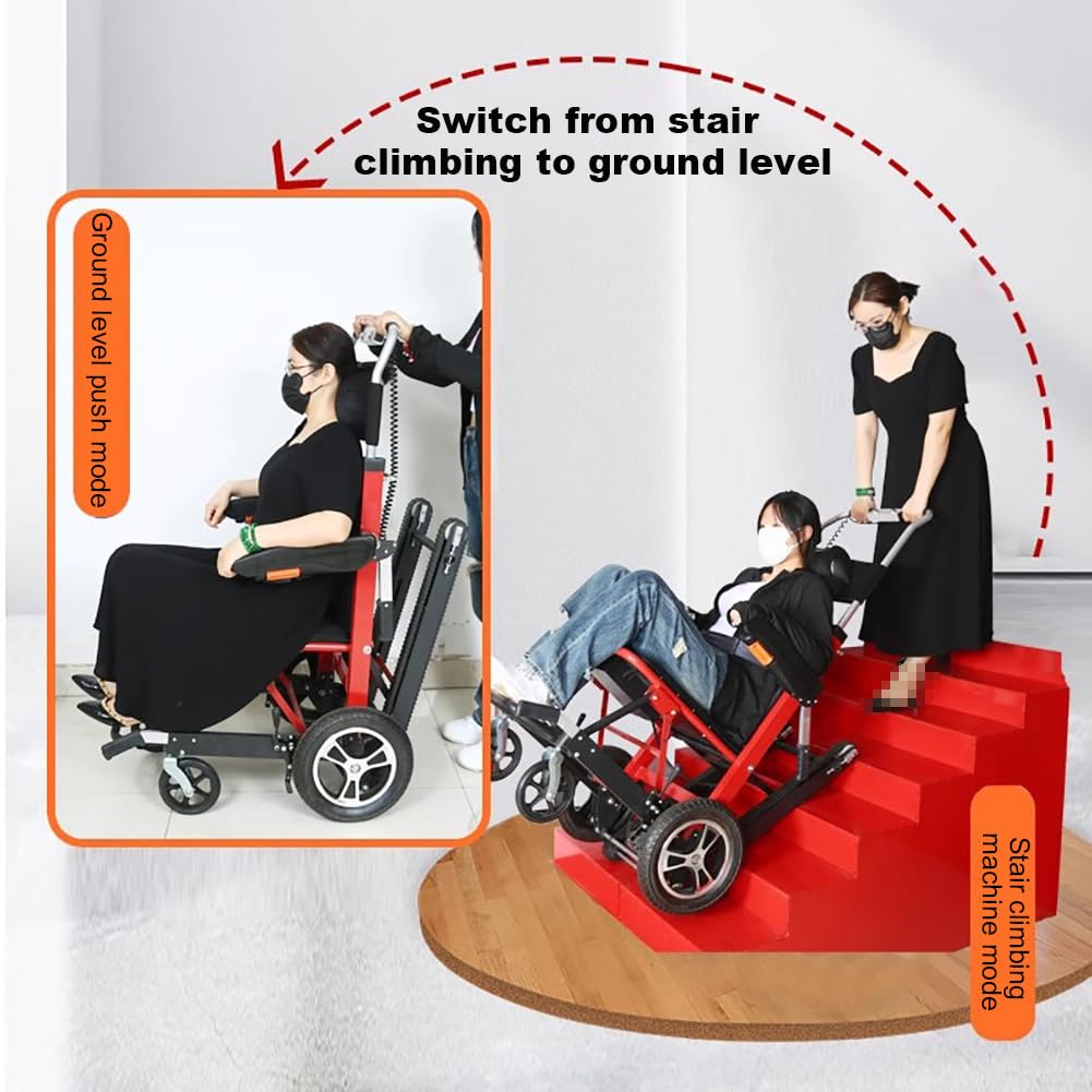Silla De Ruedas Para Subir Escaleras Manual/Eléctrica 2 En 1, Salvaescaleras De Aleación De Aluminio, Batería De Litio Grande De 29 V 13 A, Plegable,A