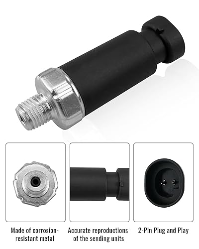 Miniatura 3 de Sensor de presión de aceite apto para Harley Davidson FLHTC FLHTK FLHTRU FLTRX FLHX Reemplazo 74438-99 74438-99A 32-1396, negro
