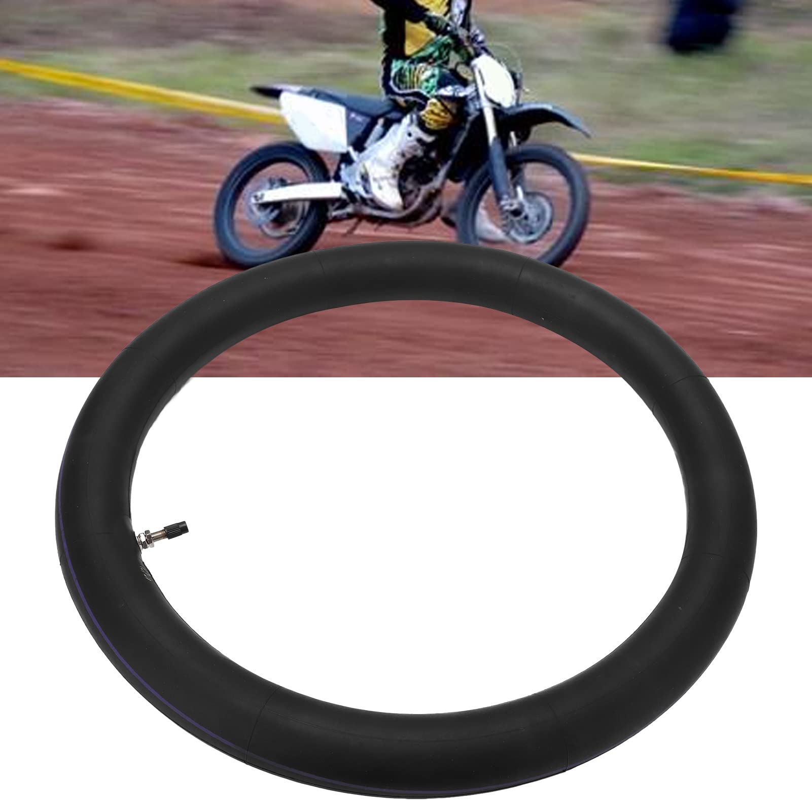 Chambre à Air De Pneu De Moto, 2.50‑17 Innertube De Pneu avec Tige De Valve Droite pour Moto Tout Terrain Vélo
