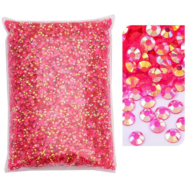 Nuevo AB Jelly Resin Non Rhinestones en paquete a granel Nail Art para Nail Wedding-Dark Rose AB,6mm-ss30 5000pcs