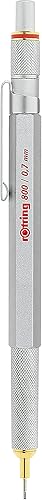 Miniatura 2 de Lápiz mecánico retráctil rOtring 800, 0.02 pulgadas, barril negro, Plateado (Silver Barrel)