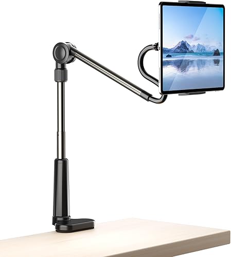 Miniatura 1 de Soporte para tablet de escritorio para iPad Pro, no rígido, fácil de ajustar, soporte para teléfono y tablet para cama, accesorios de lector