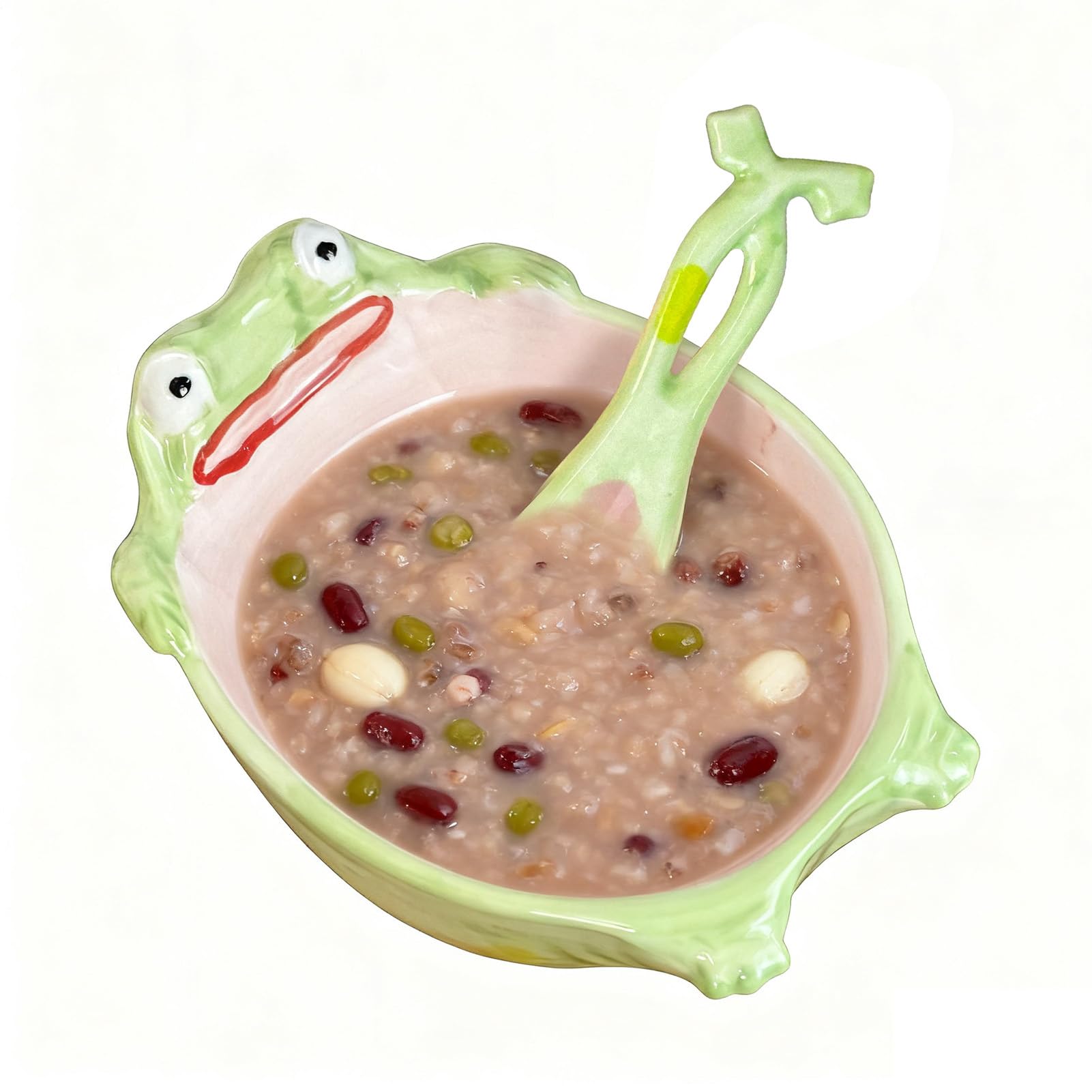 Cuillère Grenouille et Bol en Céramique Idéal pour Fêtes et Cuisine Maison