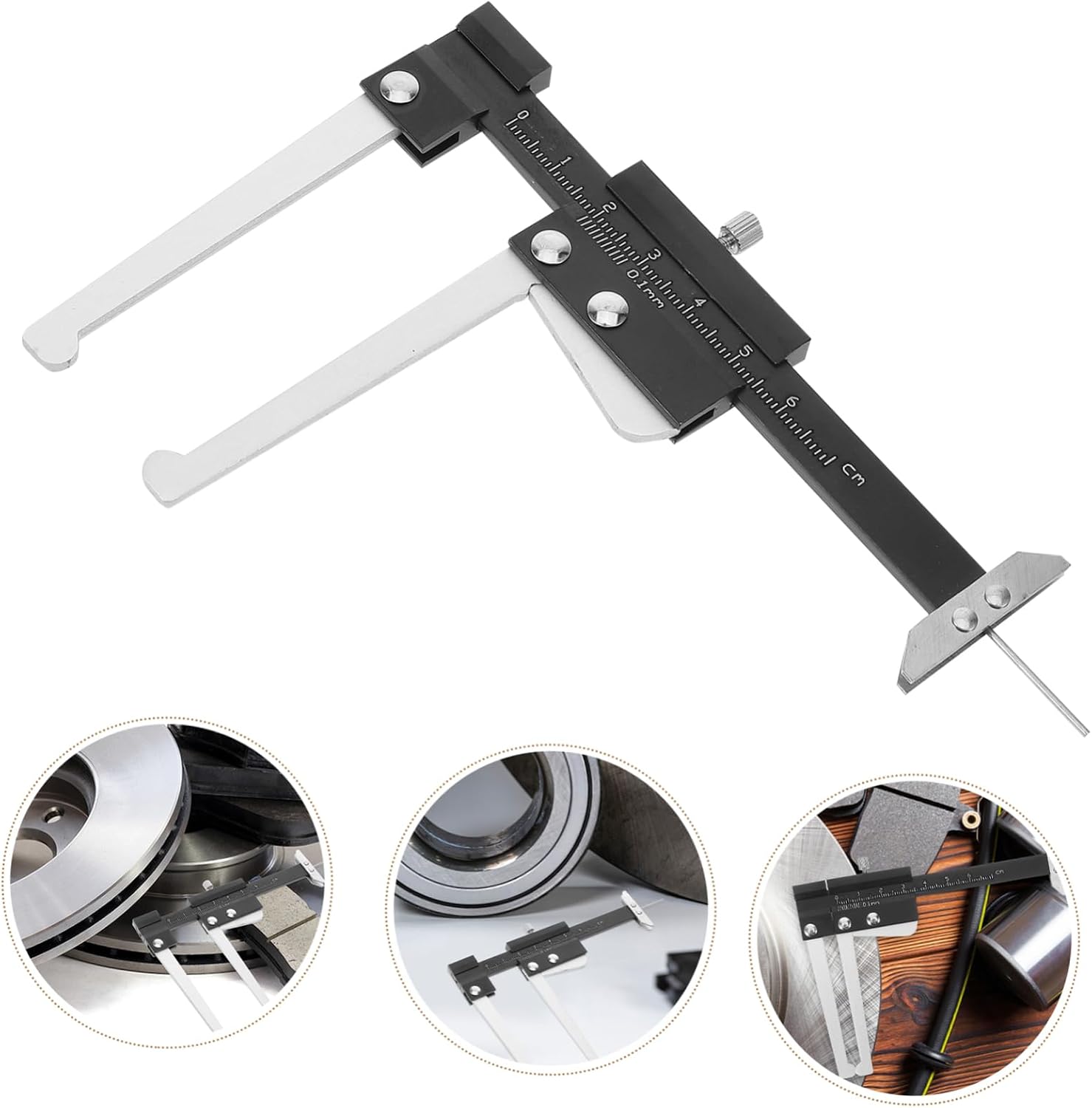 Gatuida Brake Pad Thickness Gauge for Car Vehicle Brake Pad Measuring Tool Scale
