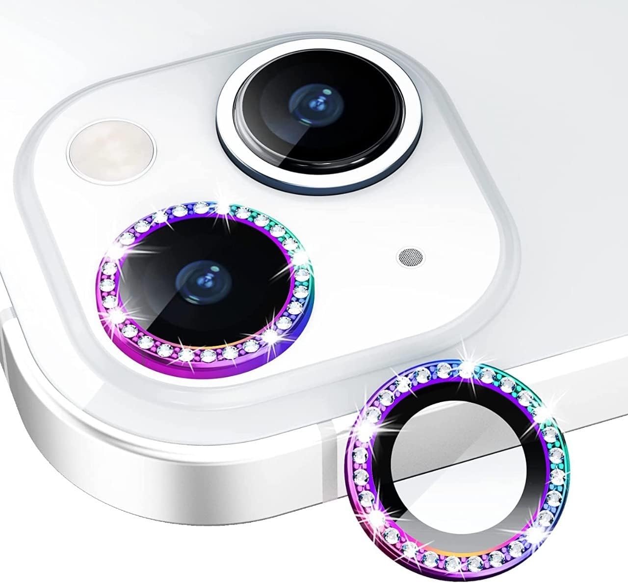 A3sprime Back Camera Lens Protector for iPhone 13 [Full Coverage Camera Lens Tempered Glass Protector] (D) Colour - Rainbow - Pack of 2