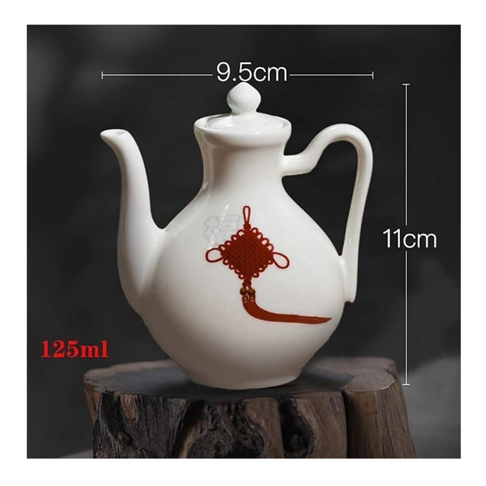 Dozownik oleju i octu Butelki ceramiczne z kością 125 ml, sos sojowy, ocet, blat kuchenny, przyprawa, przyprawa z pokrywką, odporna na kurz Gotowanie