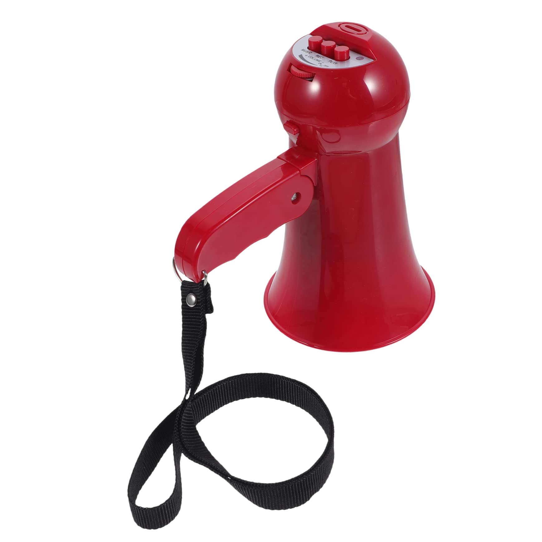 TOYANDONA Megafono Portatile Ricaricabile USB Rosso con Controllo Volume e Impugnatura Ergonomica, Altoparlante con Tracolla per Eventi Sportivi e Feste