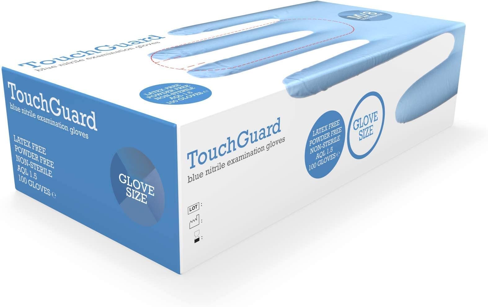 Disposable Gloves Blue Nitrile - Latex and Powder Free - Multi-Purpose - Food Grade Gloves - Extra Strong Gloves - Box of 100 - Blue - Size M