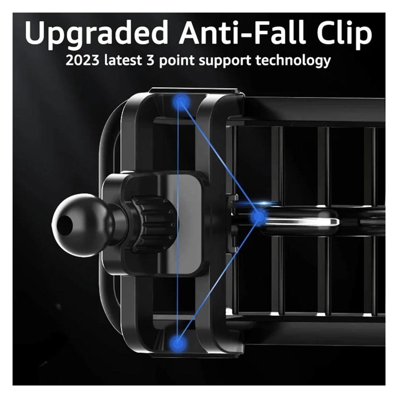 Supporto universale per bocchette dell'aria per auto, con clip, supporto per cellulare, base a sfera da 17 mm, per gancio di uscita dell'aria per auto, accessori, staffe GPS