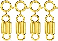 Vista 14 de Clysoru Broches y cierres para collares, cuentas de oro y plata de 14 quilates, extensor de cadena, collares y pulseras con bloqueo de seguridad