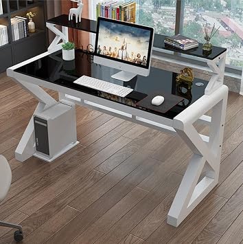 Bestier I-Shaped Gaming Desk Computer PC Table K Shaped Gamer Workstation with Wire Mesh Home Office Monitor Stand AL 100cm