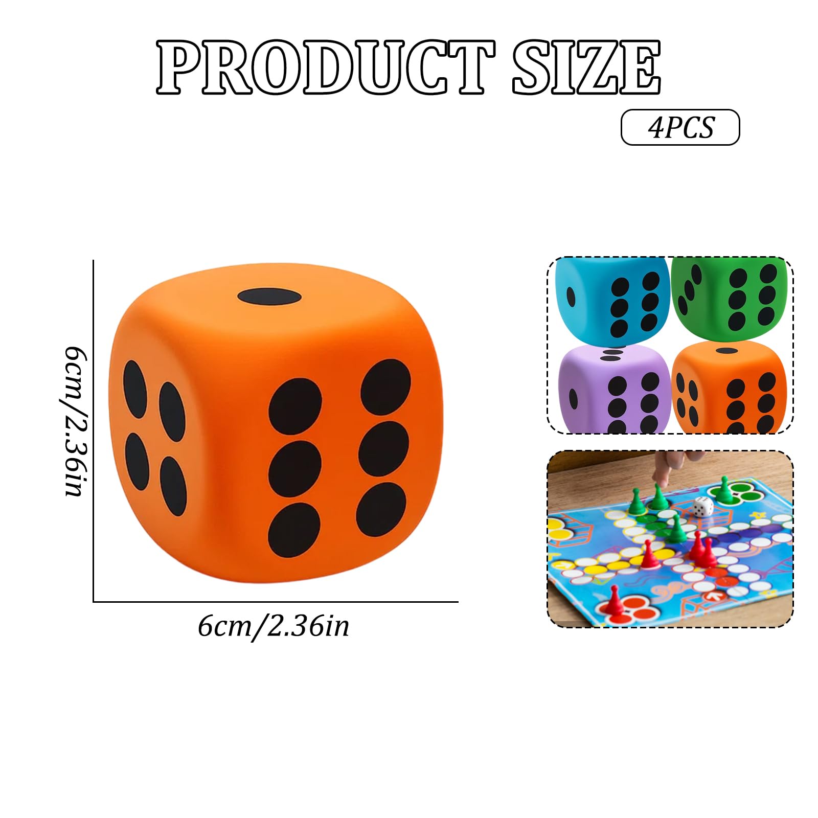 4 Pcs Large Foam Dice - Image 2