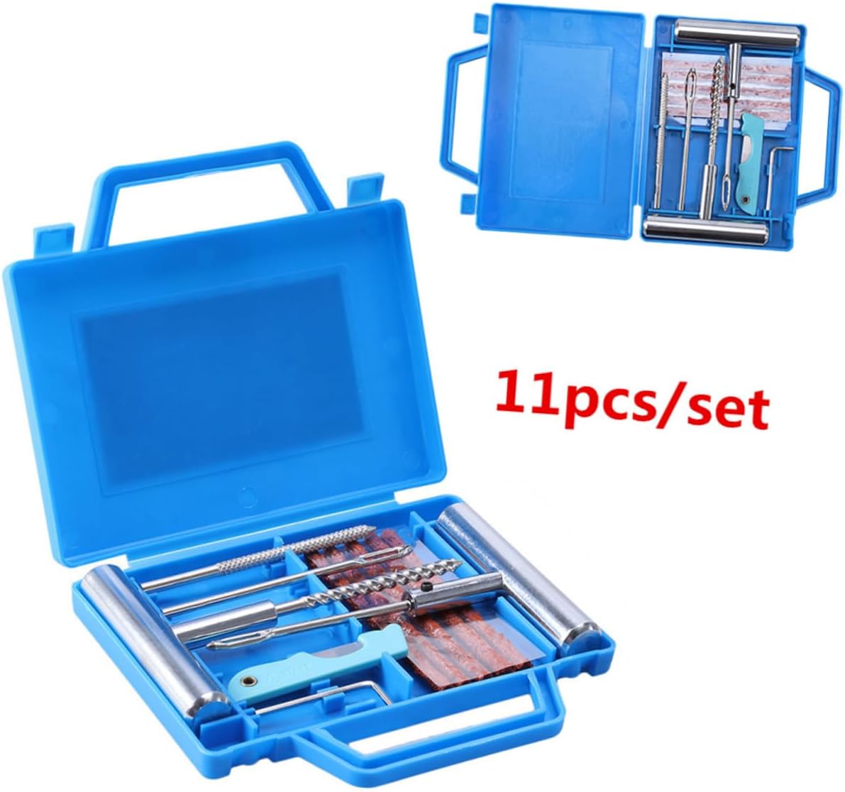 SOLUSTRE 11pcs Tire Plugs Heavy Duty Tire Repair Kits Patches for Motorcycle Repair Kit for Cars Motorcycles Random Color
