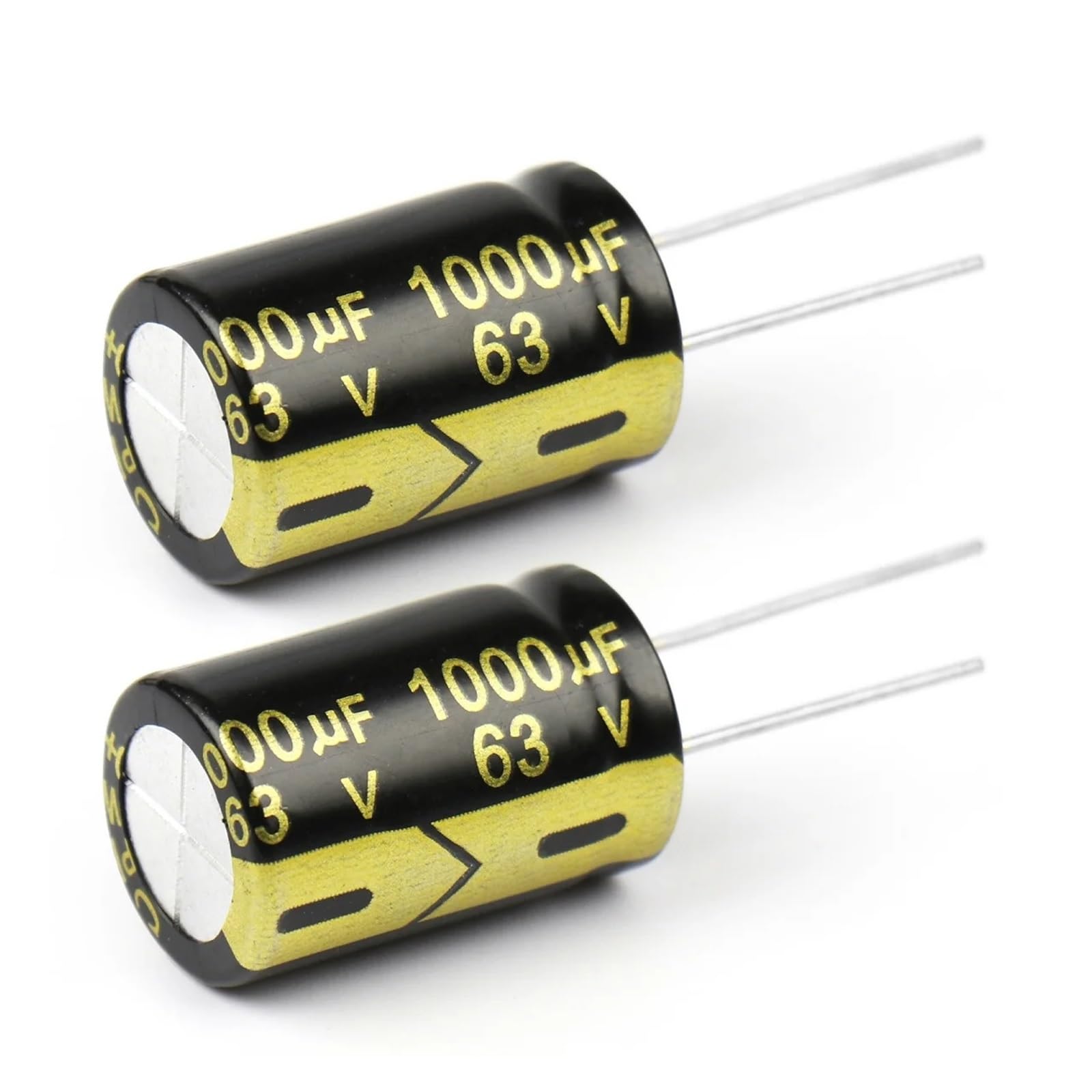 10 Uds 1000UF MFD condensadores 63V1000UF 16x25mm Kit surtido de condensadores electrolíticos de aluminio 1000 MFD 63 voltios bajo DIY