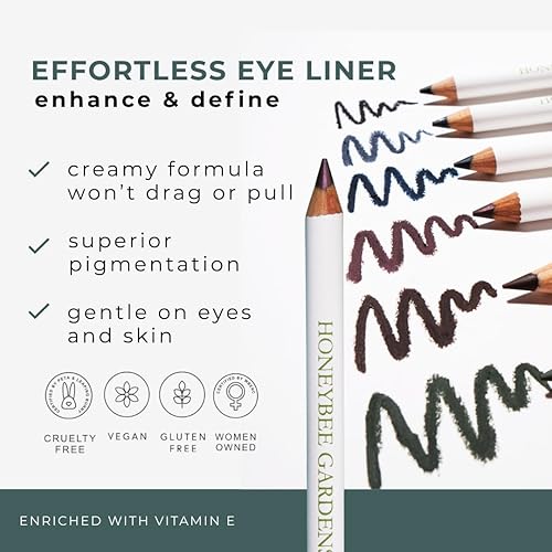 Miniatura 2 de Honeybee Gardens Lápiz delineador para ojos sin esfuerzo en Negro Jet Set, Pigmentación rica, suave, de larga duración, vegano, sin gluten