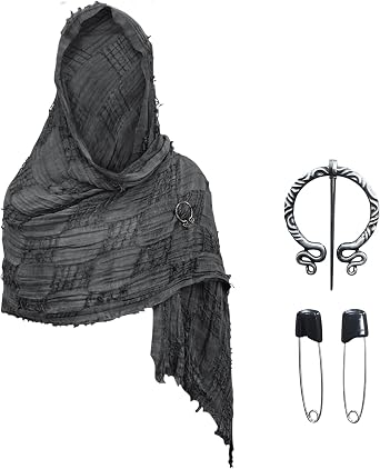 Medieval Hooded Cloak Apocalypse Scarf Rogue Cowboy Viking Renaissance hooded shawl accessories for Halloween Cosplay